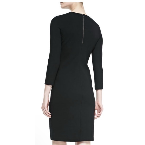 Vince Structured Solid Zip Back Midi Dress in Black - Picture 1 of 6